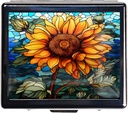 7 dni Chromed svetleče srebrne tablete Organizator z ogledalom v notranjosti ima 8 ločene predele Pravokotnik 7 dni Pill Box primeru tablete (Sonflower Stained Glass)