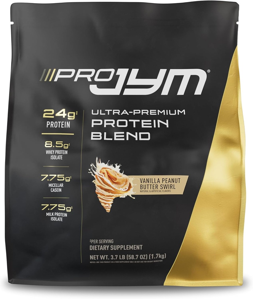 Pro JYM Vanilla Peanut Butter Protein Powder - izolati sirotkinih beljakovin, kazein, in mlečne beljakovine, Lean Muscle Building za moške in ženske, JYM Supplement Science, 45 Serving