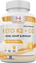 Vitamin K2 + D3 s kalcij - kostno, srčno in imunsko formulo - K2 D3 Vitamin dodatek za ženske in moške - 60 kapsul