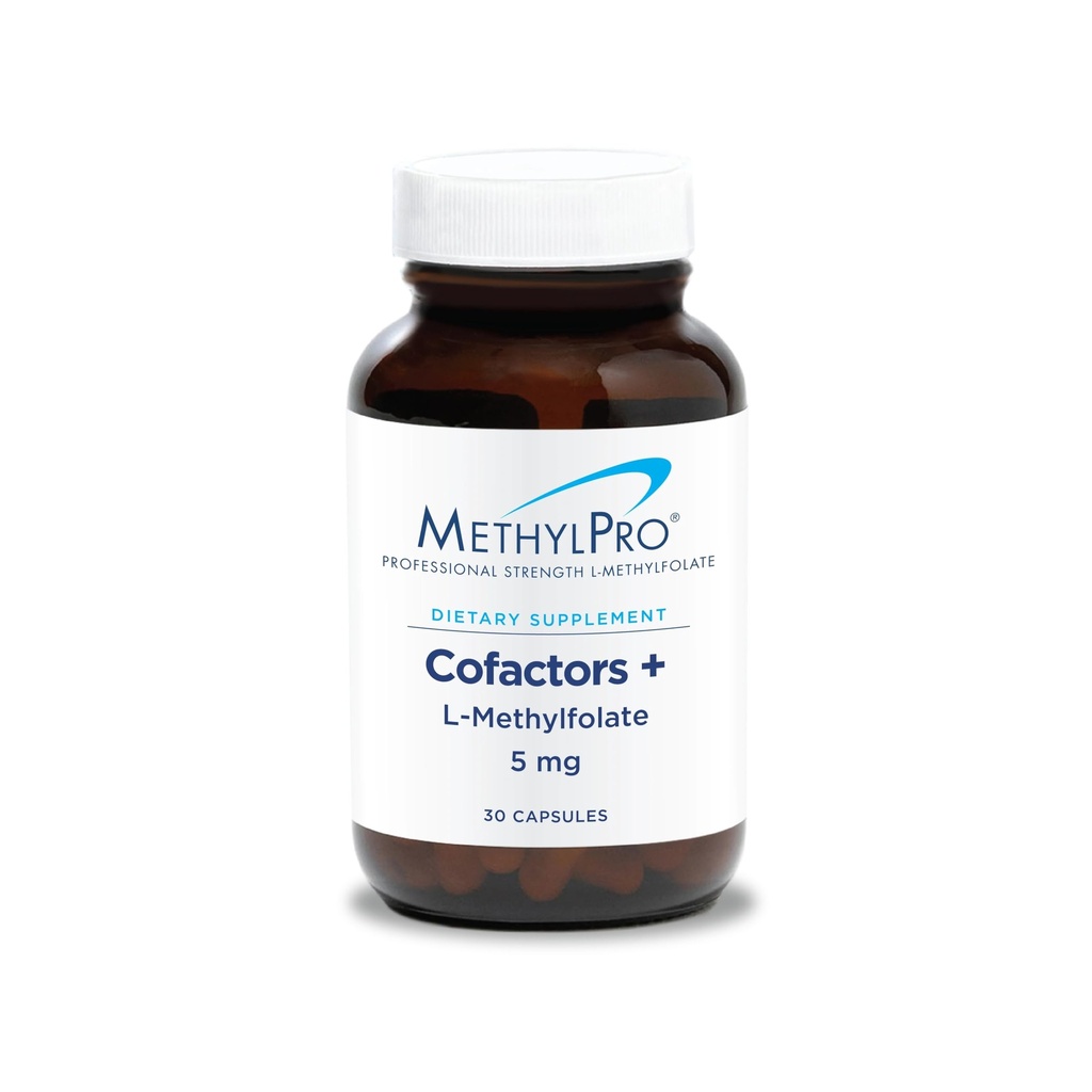 MetilPro L-metilfolat 5 mg + kofaktorji - L metil Folat dodatek za ženske in moške, metilirani vitamin B9 (5-MTHF) z B6 in B12 za zdravje možganov, fokus in mirno - 30 kapsul (paket po 1)