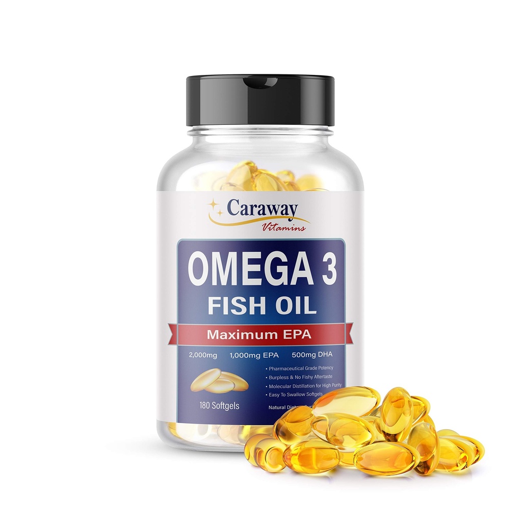 Omega 3 ribje olje 2.000mg- farmacevtska stopnja. 1000mg EPA 500mg DHA. Kapsule brez pookusa. Vse naravne, organske, ne GSO, Gluten brezplačno za moške in ženske.