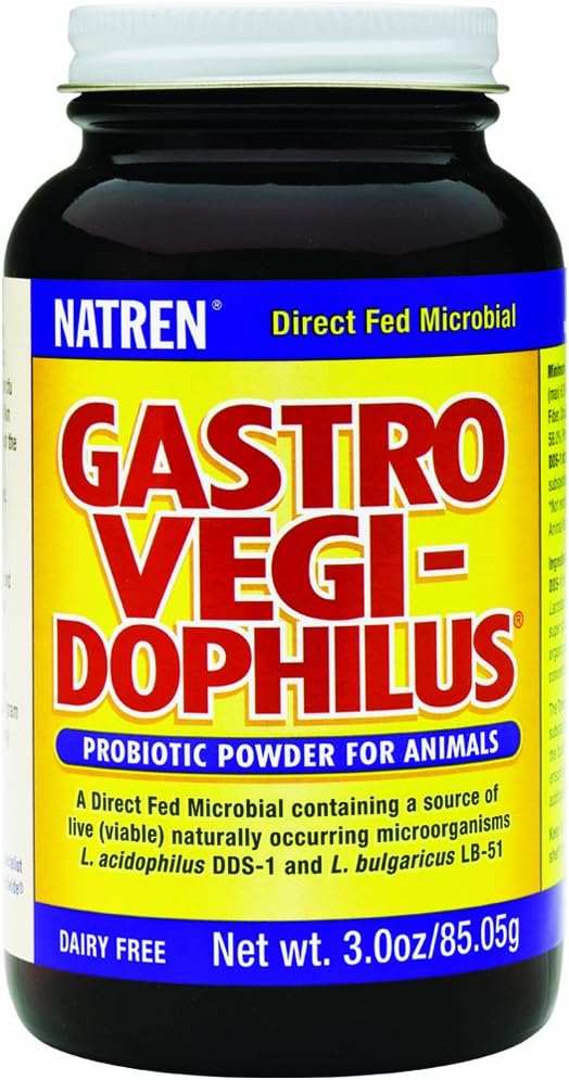 Natren Gastro Vegi-Dophilus Črevesno zdravje in prebava brez mleka probiotični prašek za živali, 3.0oz