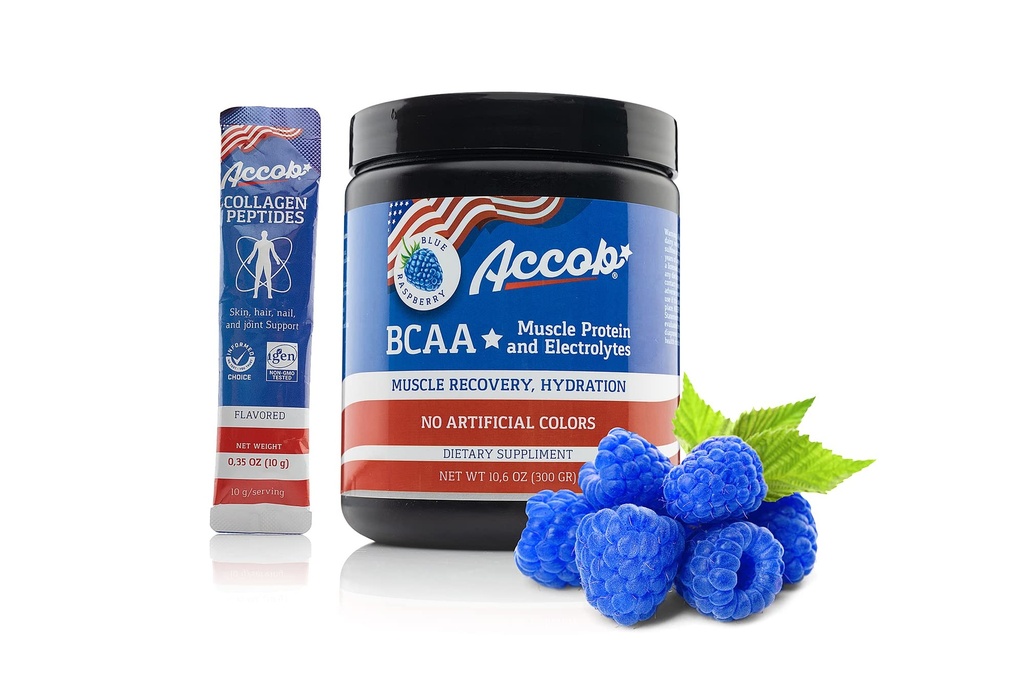 BCAA Powder Blue Raspberry-Pre ali Post Workout,Muscle recovery pijača z aminokislinami + elektroliti,7,2g BCCA za moške in ženske-30 Servings +10g kolagen peptidi