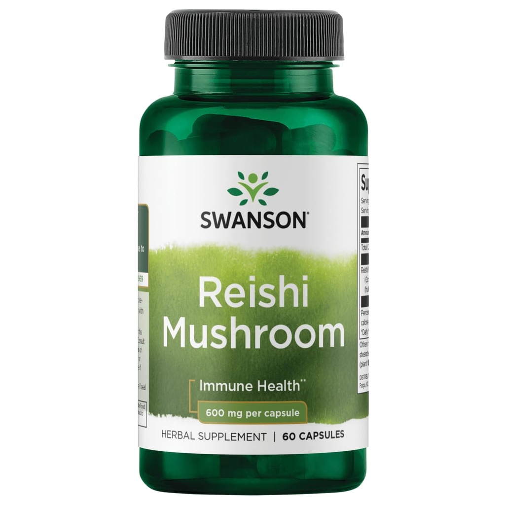 Swanson Reishi Goba Imunska funkcija Mood Podpora 600 Milligrams 60 Kapsule