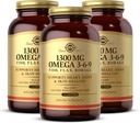 Solgar 1300 mg Omega 3-6-9, 120 Softgels (paket 3) - ribje olje dodatek - Podpora za skupno zdravje in zdravje kože - Vključuje Laneno seme in borage - vsebuje EPA & DHA Omega 3 Maščobne kisline - 120 skupno serviranje