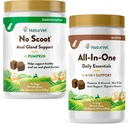 NaturVet All-in-One Double - za skupno podporo, Prebava, koža, Coat Care – 120 Soft Chews & No Scoot za pse - 120 Soft Chews - Podpira zdravo Anal Gland & Bowel funkcijo