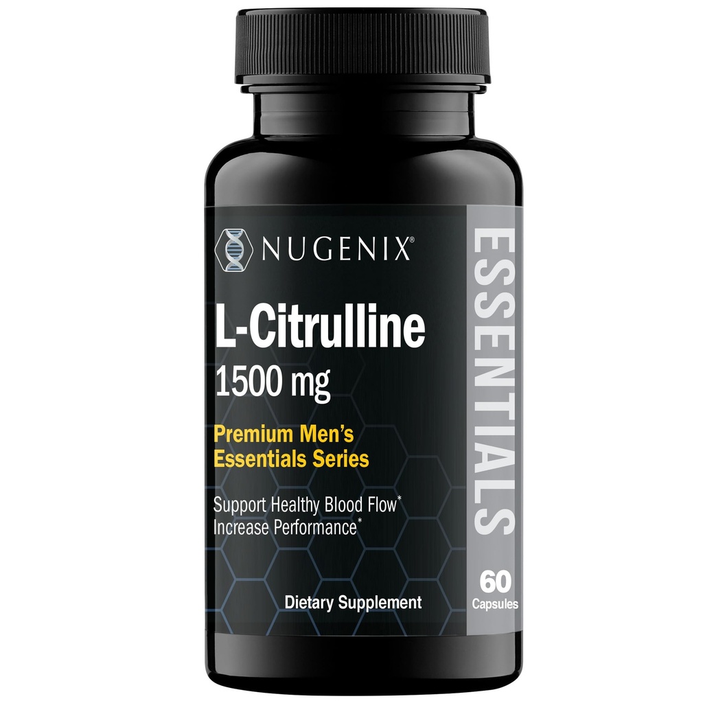 Nugenix Essentials L-citrulin dodatek za povečanje pretoka in zmogljivosti krvi - 1500 mg, 60 kapsul