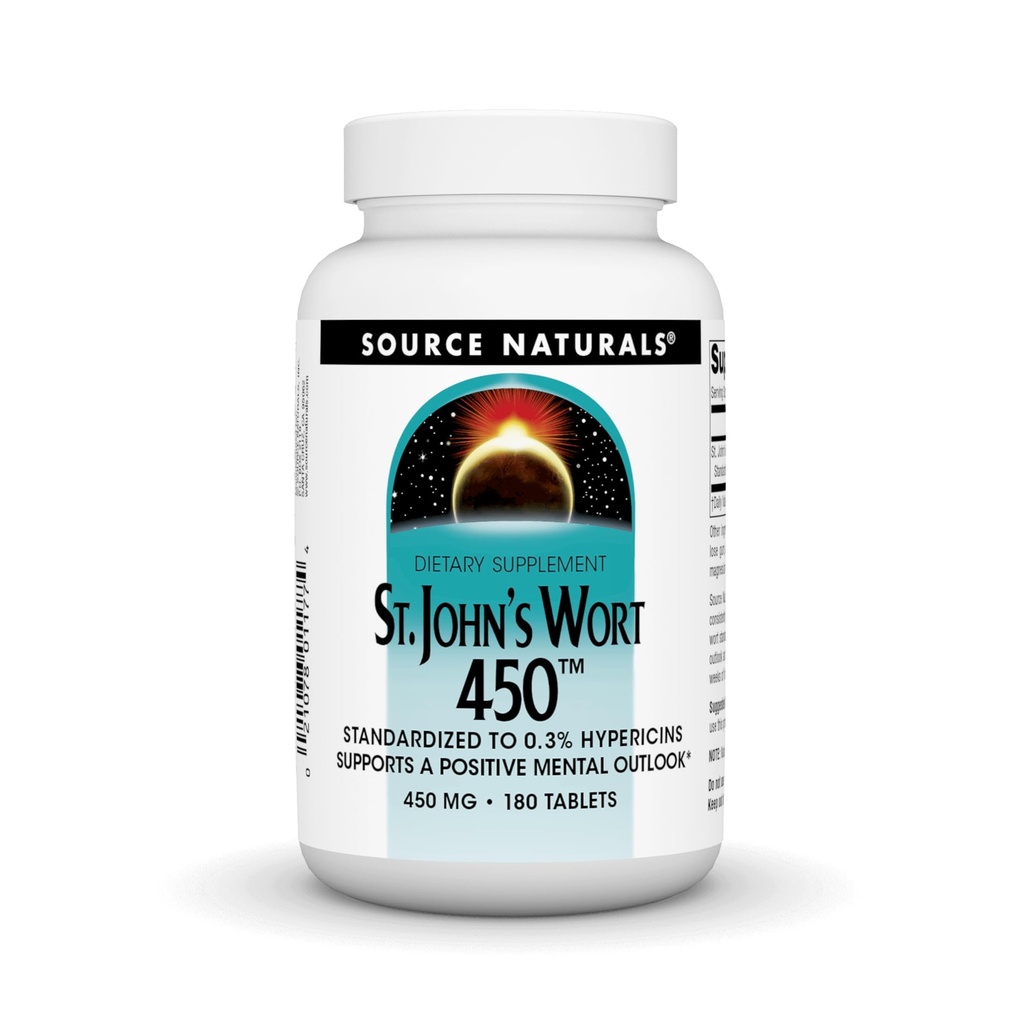 Vir Naturals St. John's Wort 450 mg podpira pozitivno duševno Outlook - 180 tablet