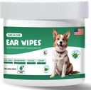 Čistilnik ušes za pse 100 Štetje, Nežen pH Uravnovešen za ušesa Wax, Odor & Srbečica, hipoalergeni alkohol brez Aloe Vera, Varen za kužka ušesa