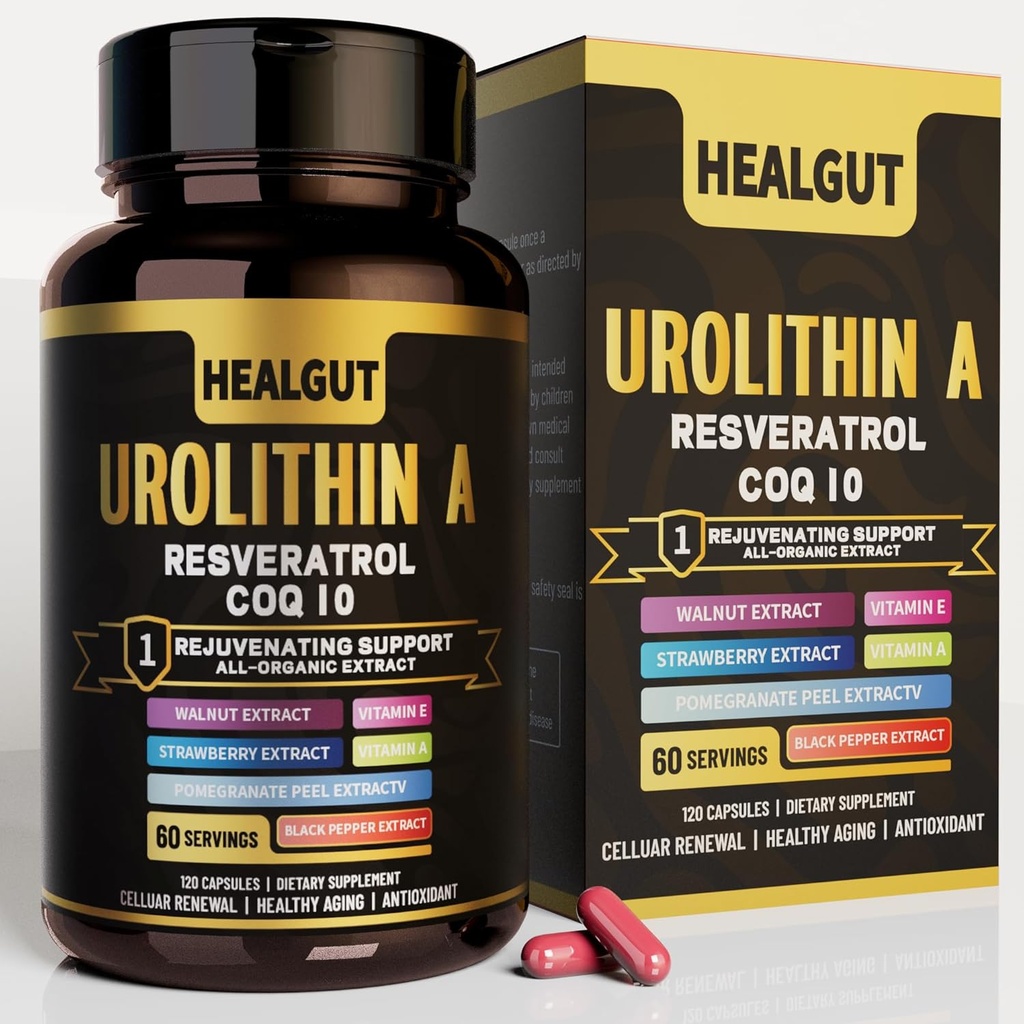9-v-1 Urolitin A dodatek za ženske proti staranju 1000mg: Antioksidant kapsule s trans-resveratrol in CoQ10 - ZDA Lab preverjena podpora zdravo staranje in celično obnovo