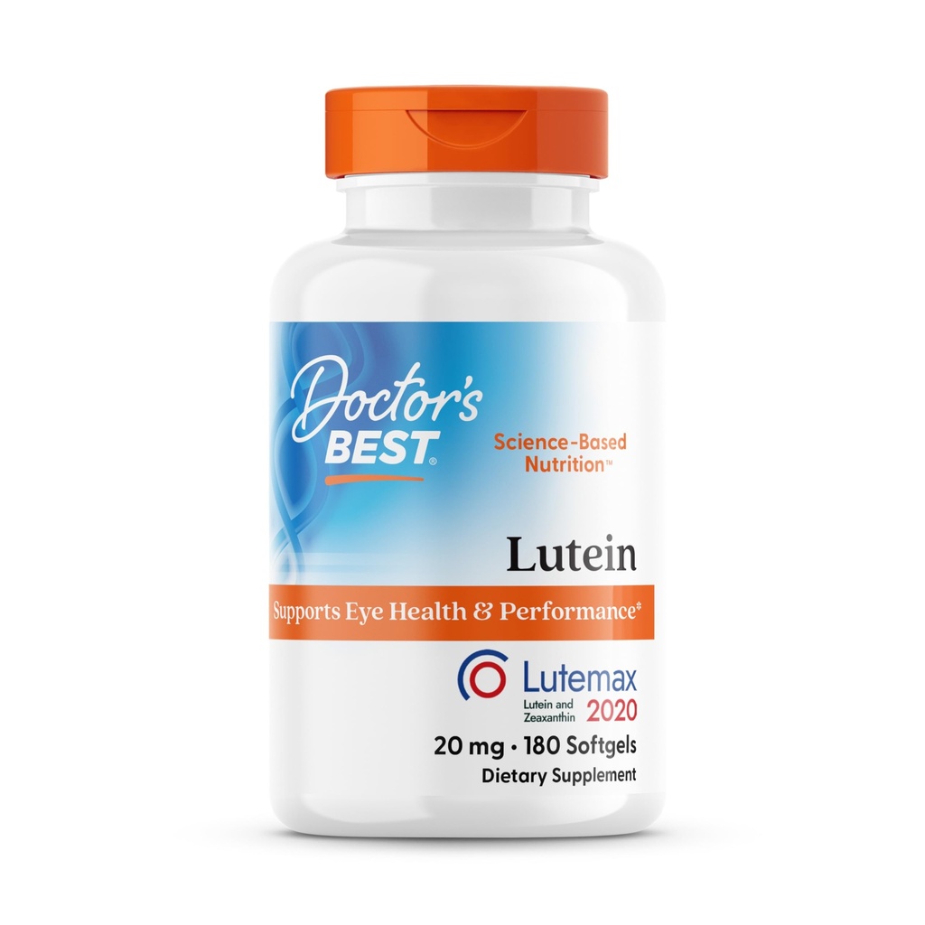 Zdravnikov najboljši lutein, 20 mg, Podpira zdravje in uspešnost oči, Non-GMO, Gluten Free 180 Softgels