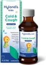 Hyland's Kids Cold and Cough, nočni kašelj Sirup Medicina za otroke starosti 2 in up, Dekongestiv, Bolečine za grlo in nespečnost, Olajšanje skupnih simptomov prehlada, 4 Fl Oz