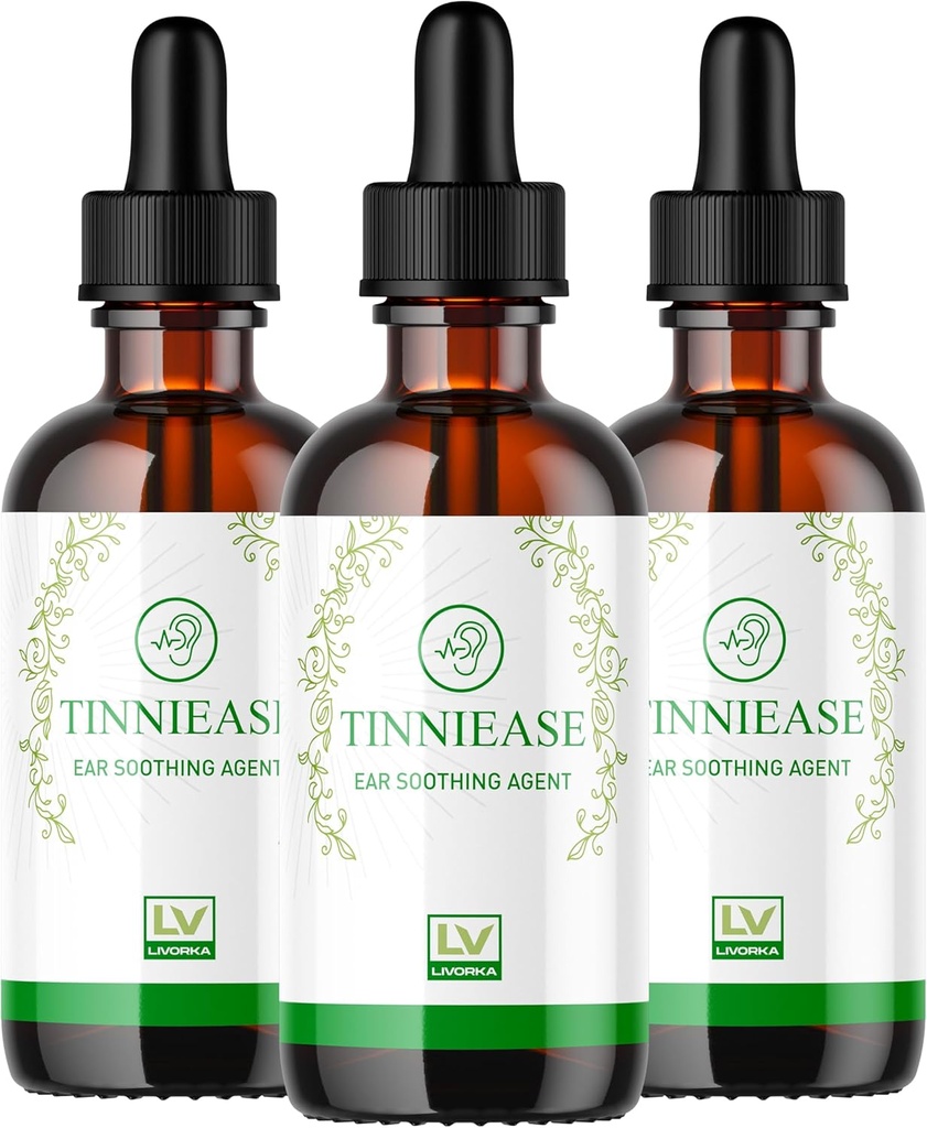 LIVORKA (3 pakiranja) Tinniease kapljice, Tinniease kapljice za slušno podporo, Tini Ease kapljice, Tinniease kapljice za ušesa, 3 steklenice za 90 dni