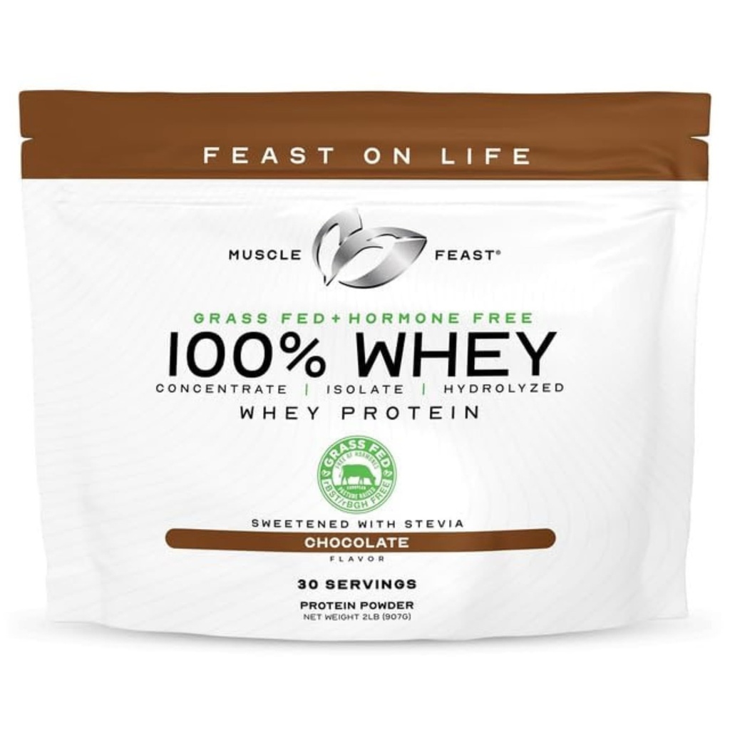 Mišice 100% Grass Fed Whey Protein Powder, Vse naravne Hormone Brez Paure Vzgajane sirotkine beljakovine v prahu za ženske & moški-Whey koncentrat, Izolat & hidrolizirane beljakovine v prahu Mešanica - Čokolada, 2 funtov