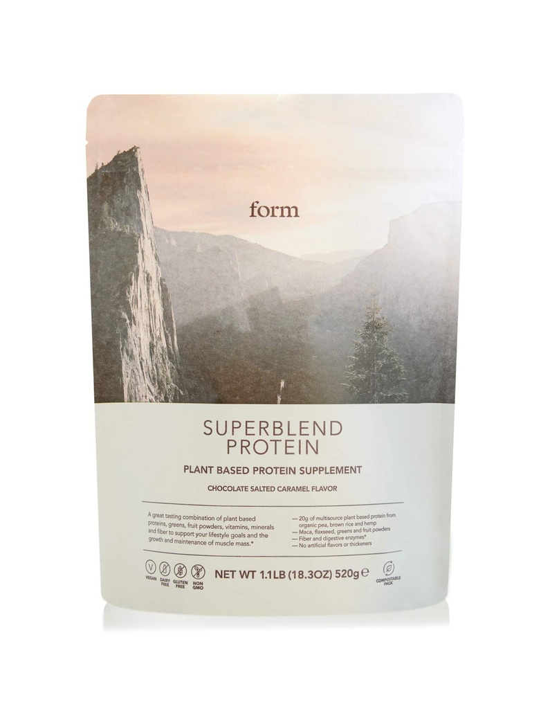 Formacija beljakovin Superblend - Vegan Protein Powder s superživili, vitamini in minerali - 20g beljakovin na osnovi rastlin na serviranje (Chocolate Salted Caramel)