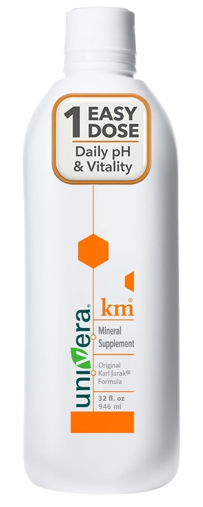 Univera km, Tekoči kalij Podpore, 32 fl oz (1PK), Telesna pH Blood Balance, Original Karl Jurak fomula, Zemeljski okus (30-dnevna zaloga)