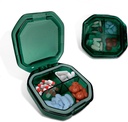 Organizator potovalne tablete - Trajna, nepropustna tabletke Primer Velikost potovanja s 4 predelki - Kompaktna tabletke Travel Case za vitamine, dodatki, Medicina - Travel Pill Container za Purse (zelena)