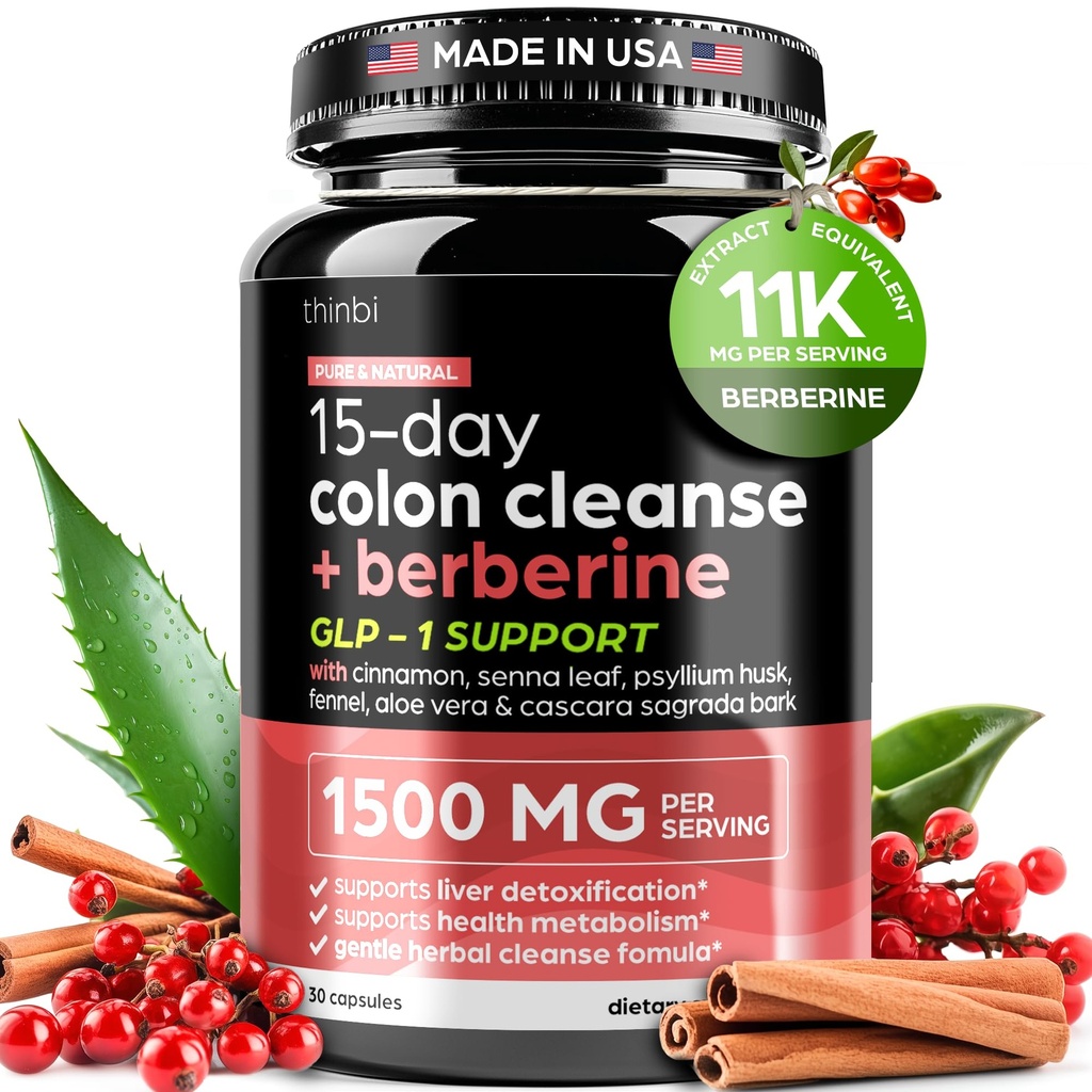 Napredno ketogensko čiščenje kolonije z Berberine 1500mg – 15 dan Parazite Detox za moške in ženske – Dodatna moč Formula s Senna List za hitro zaprtje Relief, Gut Health & Bloating zmanjšanje