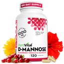 Plantvital D Manose Kapsule z brusnico - D-mannoza 1000 mg Kapsule - Visoka jakost za Bladder, Ledvice in Sečni trakt Podpora. Brusnični prah s Hibiscusom in Dandelionom. 2 meseca dobave