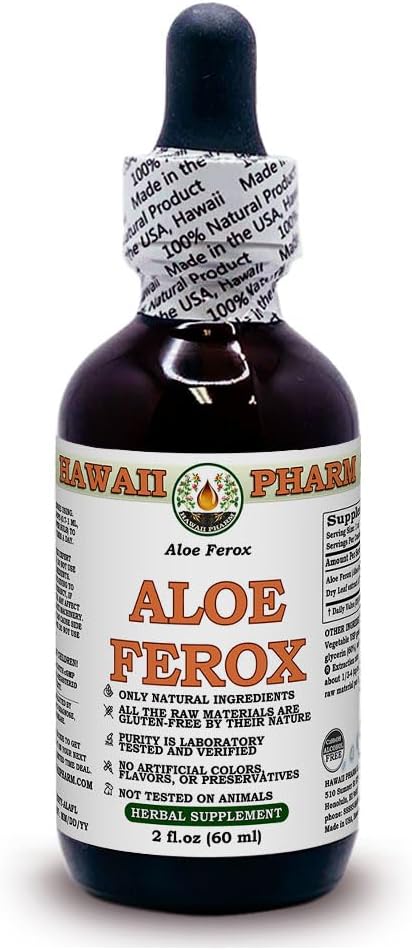 Tekoči ekstrakt Aloe brez alkohola, Aloe (Aloe Ferox) posušeni list Glicerit zeliščni dodatek 2 oz