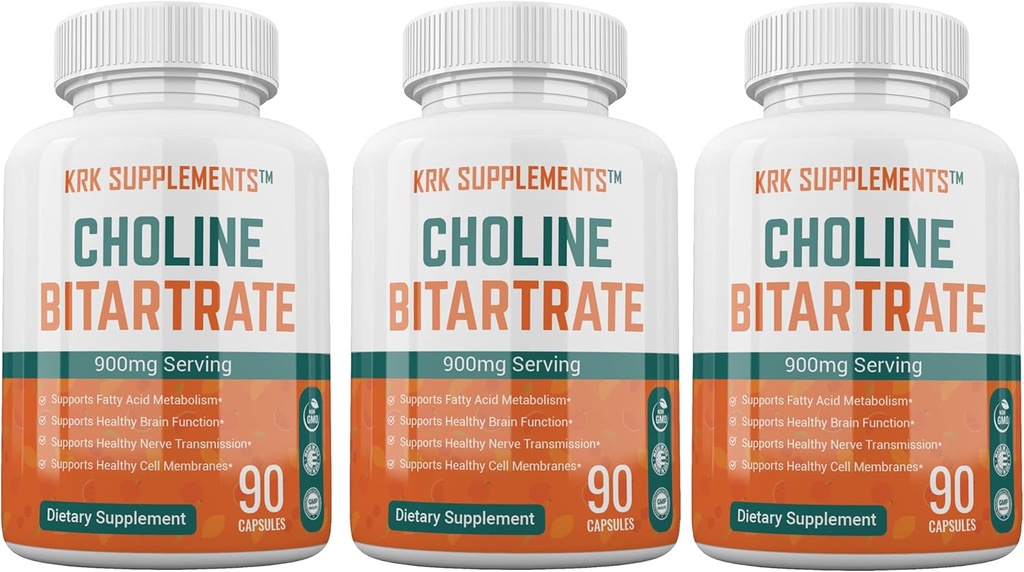 3 steklenice holin bitartrat 900 mg na obrok 270 skupne kapsule KRK Dodatki