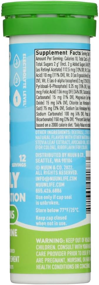 Nuun Vitamini: Elektrolit + Vitamini Napitek tablete, Tangerin Lime, 12 Število (Pack 4)