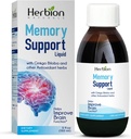 HERBION Naturals Memory Support Liquid - pomaga izboljšati delovanje možganov in odsoten um, ohranja zdrave razpoloženja ravni z Ginkgo Biloba, odrasli in otroci več kot 12 let, 5 fl oz, 150 ml