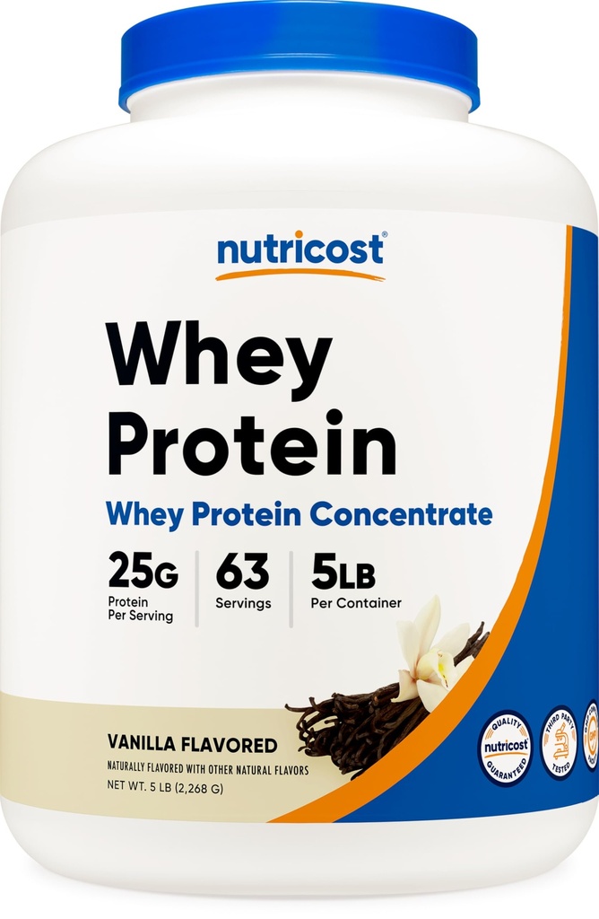 Nutricost Whey Protein Powder, Vanilla, 5 funtov - Whey Protein Concentrat