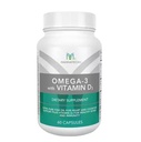 Mannatech Omega-3 z vitaminom D3 za kosti, zdravje srca in kognitivno podporo, Iz čistega ribjega olja