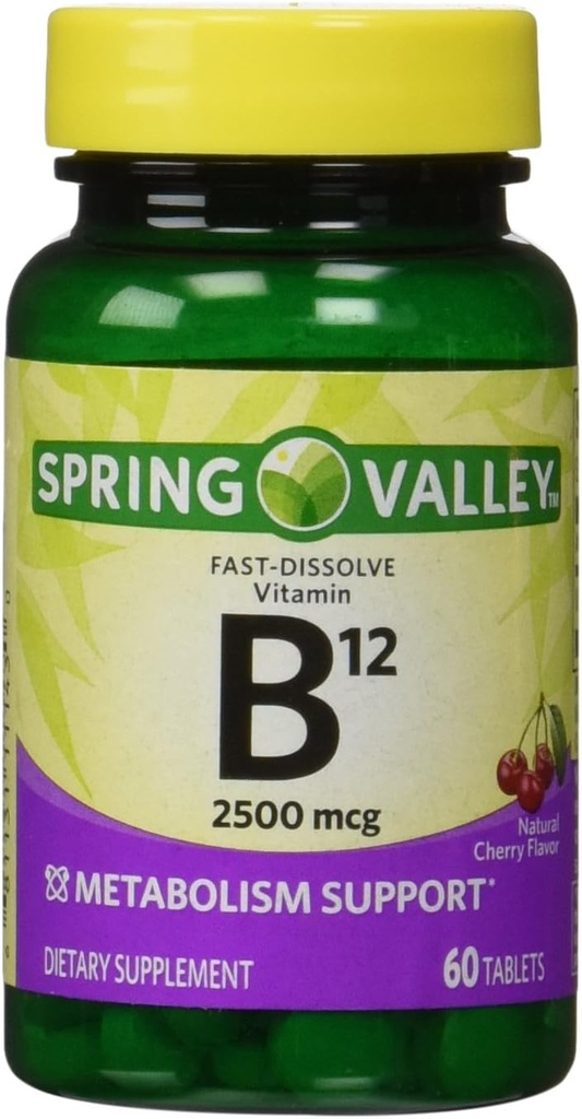 Spring Valley - Vitamin B-12 2500 mcg, Podjezično, 60 mikrolozenges