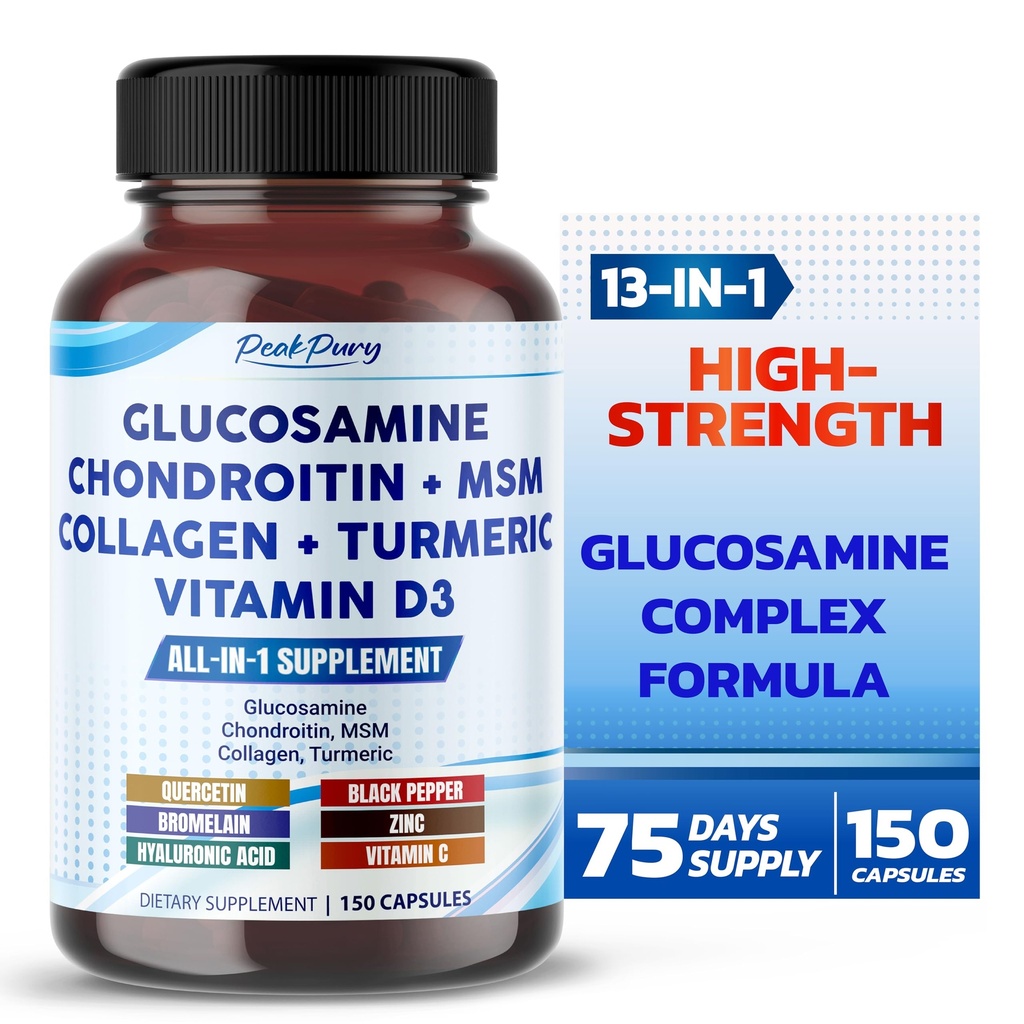 Glukozamin Chondroitin MSM kolagen kurkuma - Skupna zdravstvena podpora- Made in USA