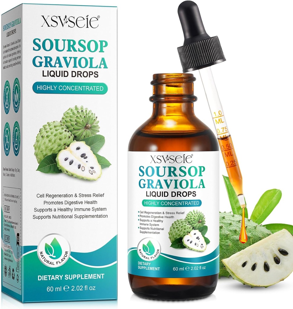 Soursop Bitters Tekoči, Soursop Graviola Tekoče kapljice Naravni multivitaminski Soursop Leaf Extract kapljice Soursop olje za moške in ženske