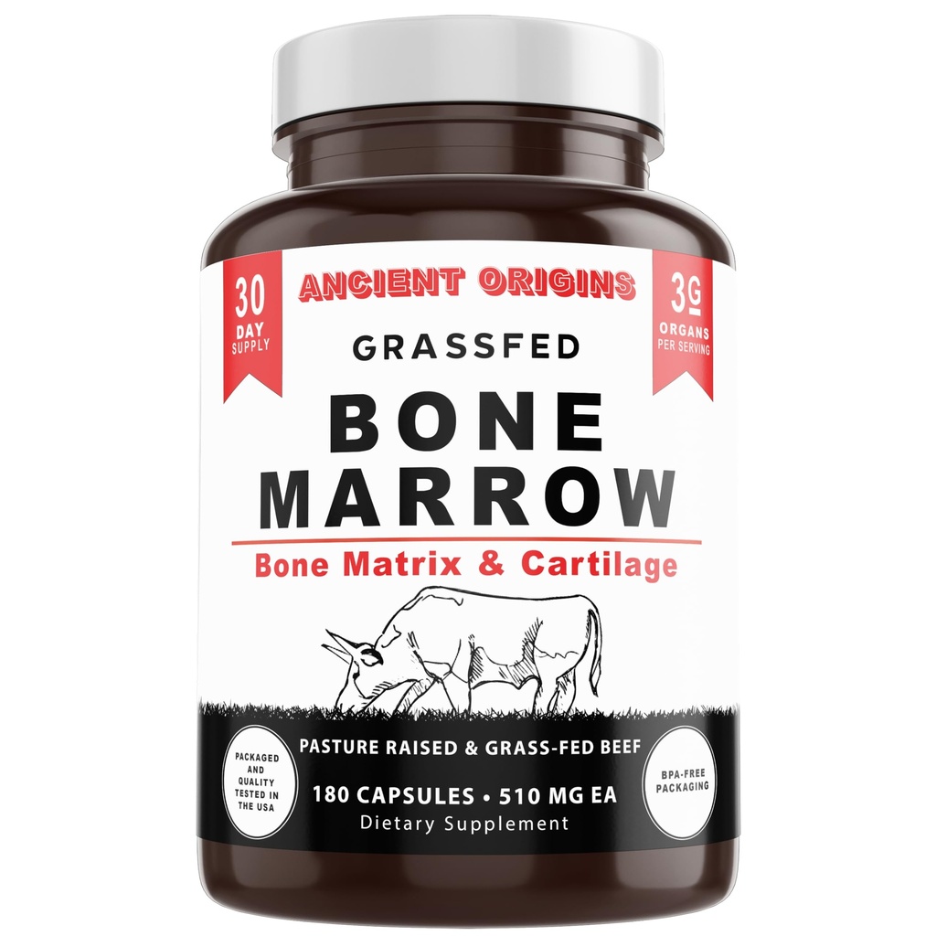 Grass Fed kost Marrrow dodatek, 3060mg, koža, ustno zdravje, in skupni dodatek za podporo, spodbuja celotno body Wellness, Non GSO celoten kosti ekstrakt, 180 kapsule