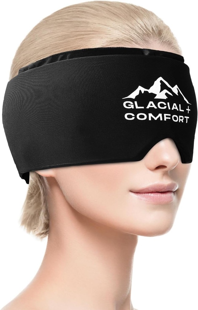 Glacial Comfort Migraine Relief Cap - Hladna terapija & kompresija za glavobol Relief, prilagodljiva in ponovno uporaben, Freezable, Oborless, Non-Toxic, Udobna Fit za vse velikosti glave, materinski dan darilna ideja.