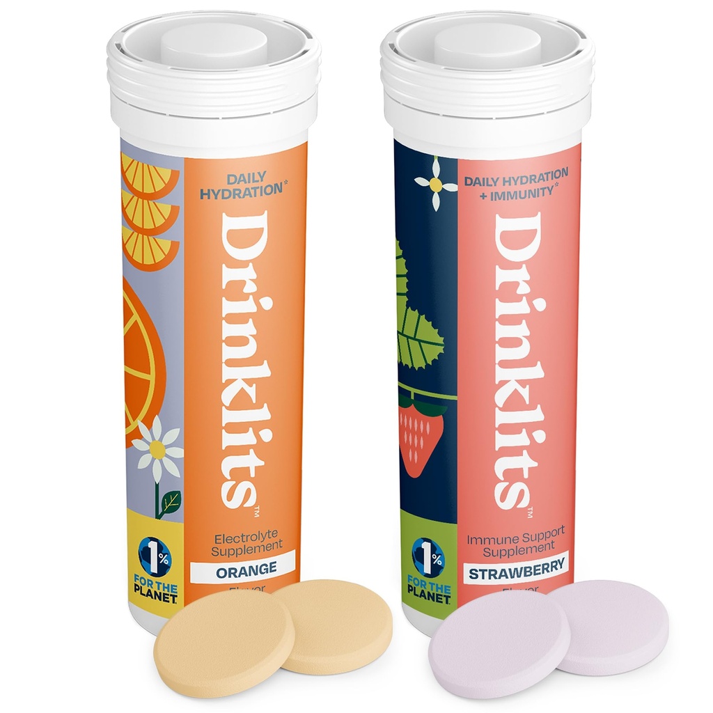 Pijače Orange Daily Hydration tablete + Jagodne Immunity tablete (2) Tube Pack 