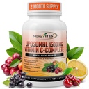 Liposomski vitamin C z cinkovimi kapsulami - Vit C Organska borovnica, Amla, Camu Camu- Vitamina C Visoka absorpcija, Proti staranju, Imunska podpora,1500mg/Serving 3 mesecev Dobava Gluten Brez GSO Veggie Caps