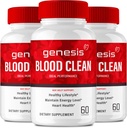 Genesis Blood Clean Kapsule - Napredno Formula dodatek za največjo moč - naravni čistilec krvnih žil, GenesisKrvave čiste tablete, GenesisBloodClean Pastillas Mnenja (3 paket)