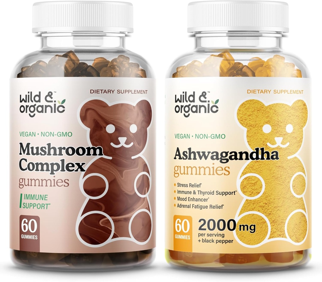 Gozdne in organske gobe Gumiji & Ashwagandha Gumies