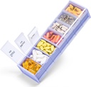 Ekstra velike tedenske tablete Organizator 2 krat na dan - Betife 7 dan tablete Box, AM PM tablete primeru z dvojnim slojem Jumbo Compartment za tablete, vitamin, ribje olje, dodatki (Puple / bela)