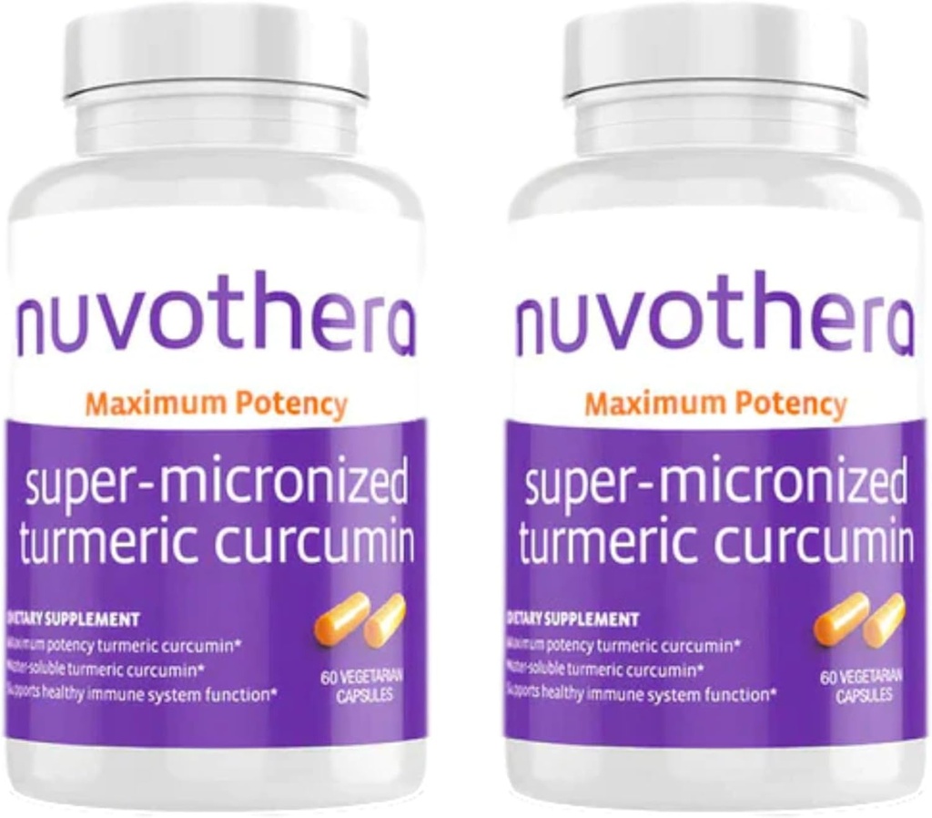 Nuvothera super-Mikronizirane kurkumin kapsule 2-mesečna oskrba hitra absorpcija, celotna korenina, ne-GMO, koža, črevesno zdravje in antioksidanti(120 kapsul)