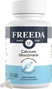 Freeda Calcium Gluconate – Kosher Vegan Kalcijev dodatek – Enostaven za prebavo in absorbcijo – Podpira moč kosti – čisti kalcij brez vitamina D – (500 kapsul)