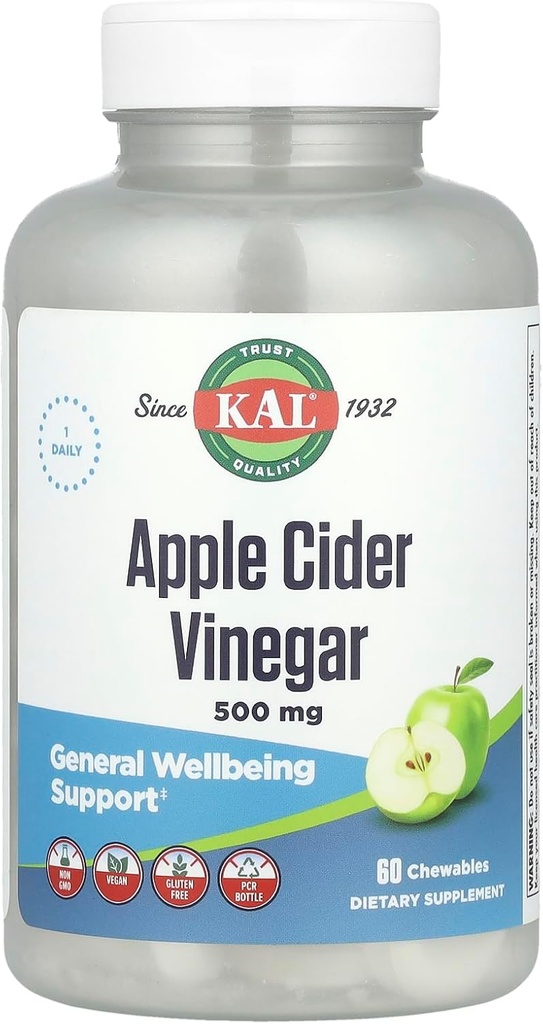 Kal Jabolčni kis - 500 mg - 60 žvečljivih tablet