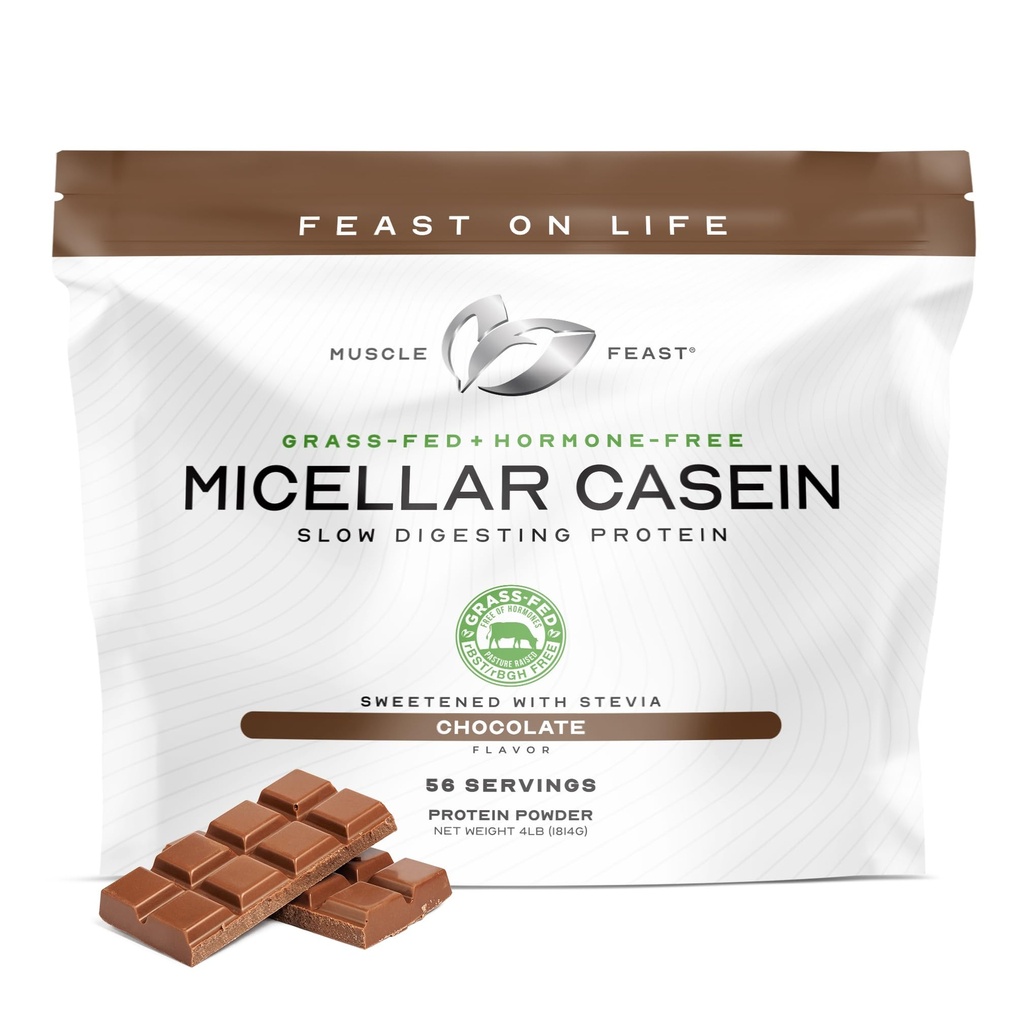 Mišična hrana Micellar Kazein Protein Powder, Pašta dvignjena & Hormone Prosti, počasi Prebavljanje Kazein Beljakovine - Podpira Čez noč obnavljanje mišic, Gluten brez beljakovin v prahu - Čokolada, 4lb