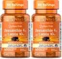 Puritan's Pride Zeaksantin 4mg z Lutein 10mg, Podpira zdrave oči in vid*, 60 ct (paket z 2)