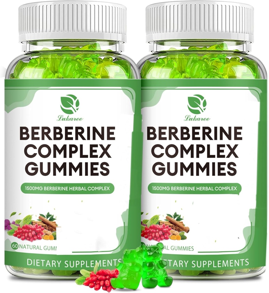 Berberine Complex Gumies- Berberine s cejlon cimetom, kurkuma, mlečno grenko melono za splošno imuno zdravje - 120 grofov