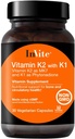 Povabite Zdravje Vitamin K2 s K1 - Podpira zdravje kosti in cirkulacije - Vitamin K2 kot MK7 in K1 in Phytonadione - 30 Vegetarijanske kapsule
