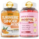 Brez sladkorja 2Pack Kurkule ingver Gumies & 2Pack Myo-Inositol & D-Chiro Inositol Gumies