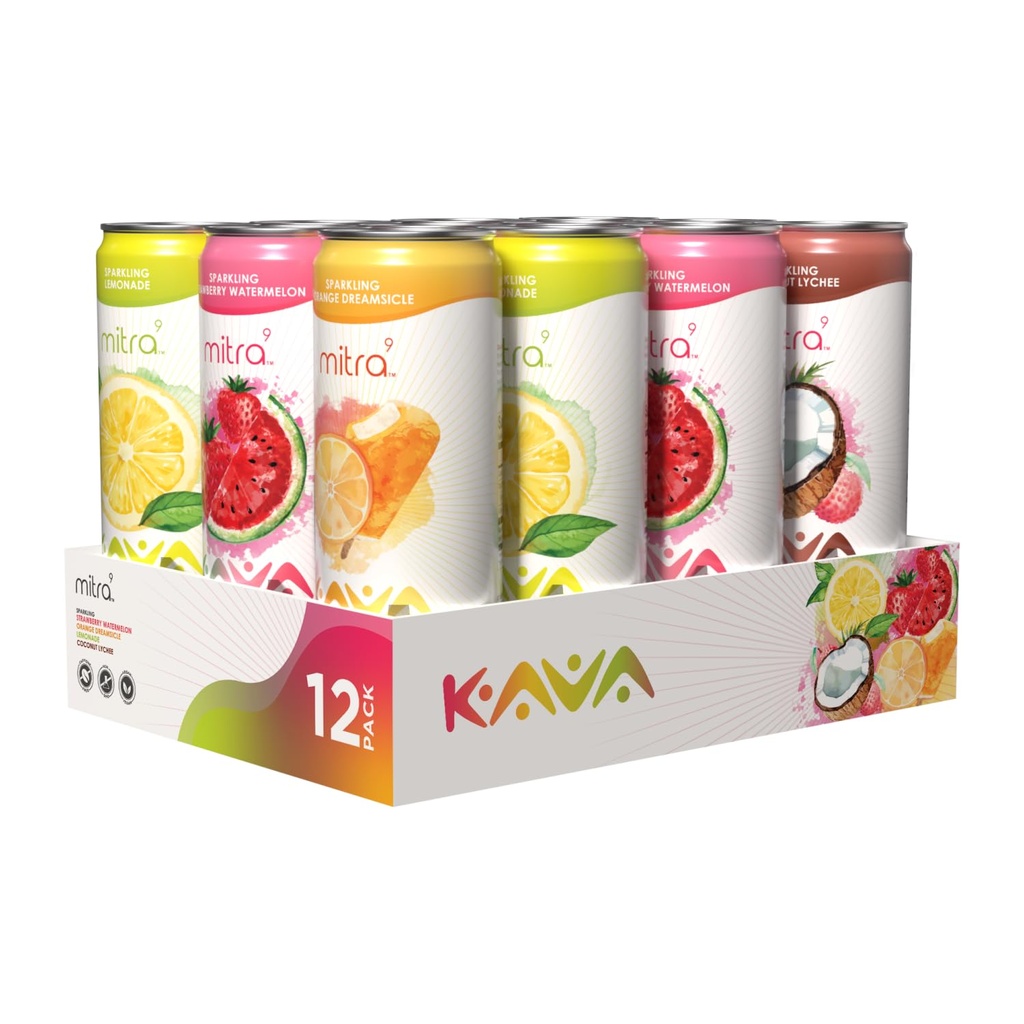 MITRA-9 Botanični pijača - Kava Drink Flavor Variety Pack with Kava Root Extract - Izvleček razpoloženja - rastlinsko osnova - spodbuja naravno umirjenost in jasnost (12 Fl. Oz) (12)