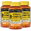 MASON NATURAL Stres B,kompleks z antioksidanti + cink, 6 mesecev dobave, dvojno ukrepanje Formula, Podpira energijo Presnova in imunskega zdravja, 3 paket