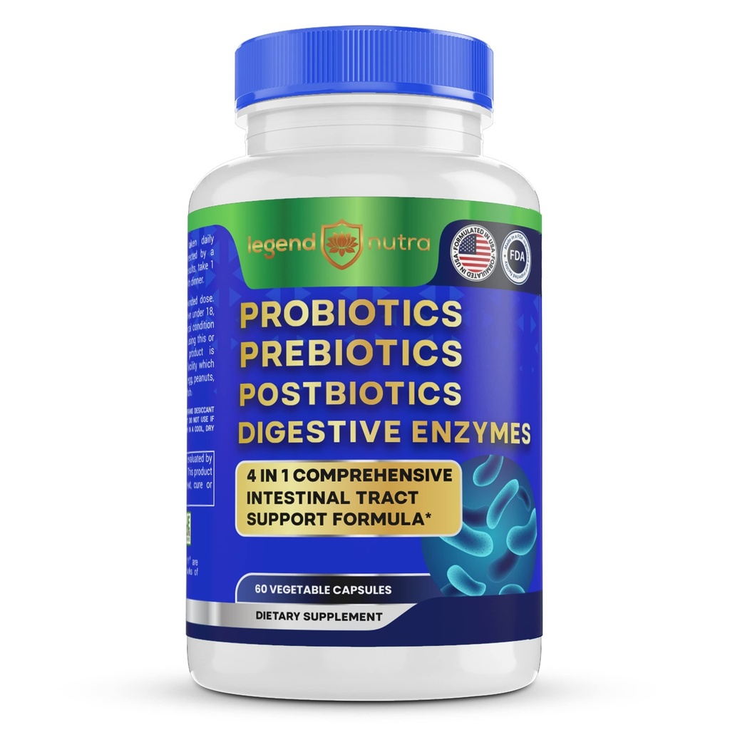 Probiotiki Prebiotiki Postbiotiki Prebavne encime 4 v 1 Formula 60 Število (Pack of 1)